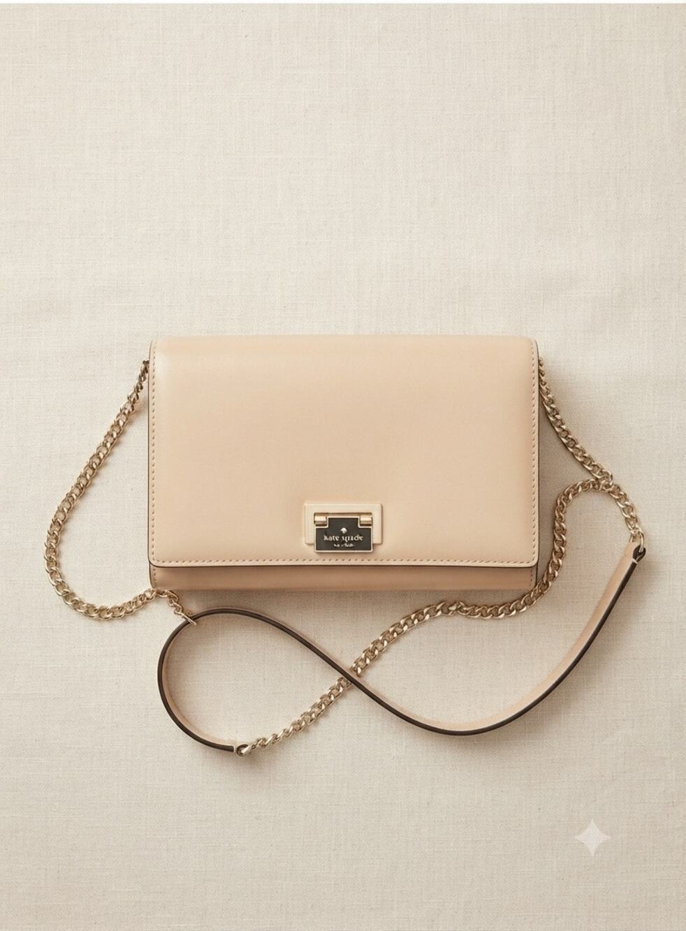 Kate Spade Harwood Place Fiona Leather Crossbody - Light Sand